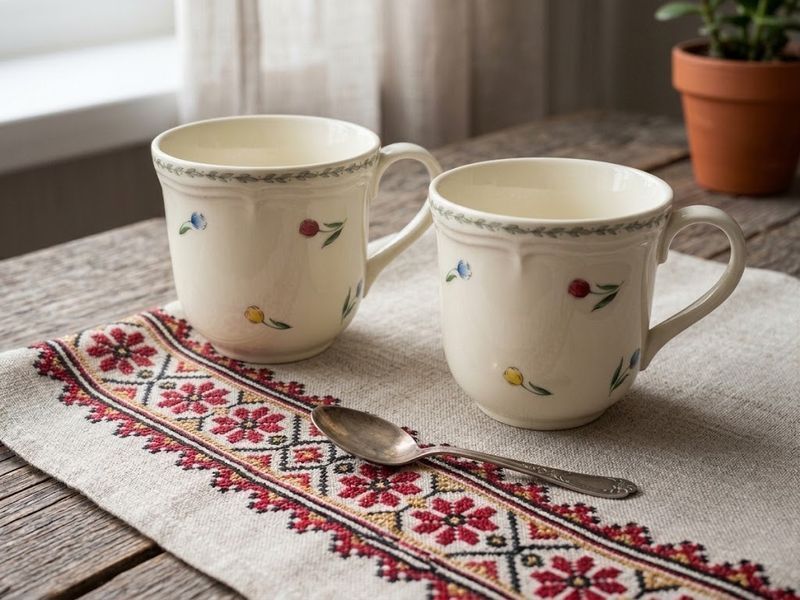 Набір 6 порцелянових кухолів Vintage Tulip, 350мл G-HOME 159-005 фото