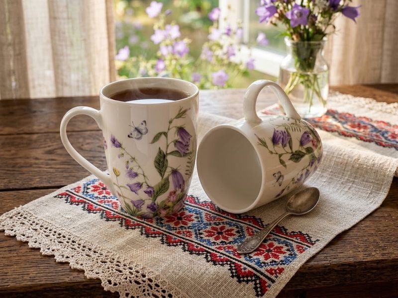 Набір 6 порцелянових кухолів Floral, 330 мл G-HOME K032 фото