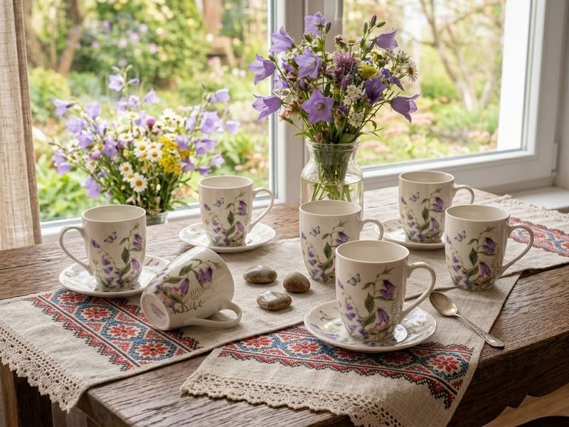Набір 6 порцелянових кухолів Floral, 330 мл G-HOME K032 фото