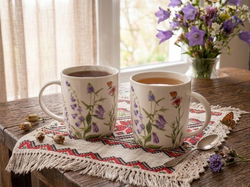 Набір 6 порцелянових кухолів Floral, 350 мл G-HOME K033 фото