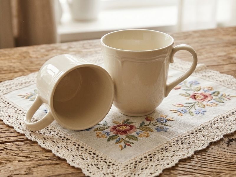 Набір 6 порцелянових кухолів "Provence Beige" 350мл G-HOME 159-009 фото